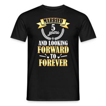 Wooden wedding 5th wedding anniversary - Men's T-Shirt - black - Front - AI Model Male 178 light (178cm)