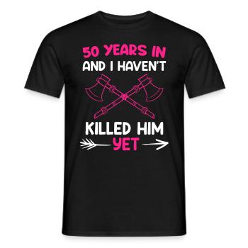 Wife Golden Wedding Anniversary 50th Wedding Anniversary - Men's T-Shirt - black - Front - AI Model Male 178 light (178cm)