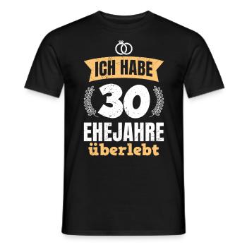 30 Ehejahre überlebt 30. Hochzeitstag - Männer T-Shirt - Schwarz - Vorne - AI Model Male 178 light (178cm)