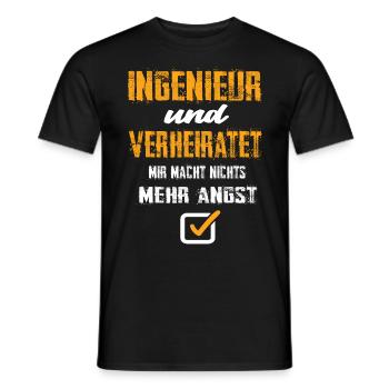Ingenieur und Verheiratet - Männer T-Shirt - Schwarz - Vorne - AI Model Male 178 light (178cm)