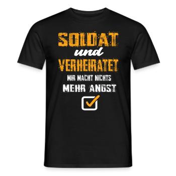 Soldat und Verheiratet - Männer T-Shirt - Schwarz - Vorne - AI Model Male 178 light (178cm)