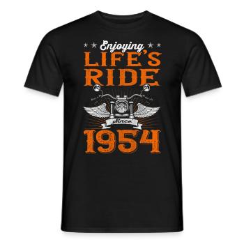 Profiter de la vie depuis 1954 Moto 69ème - T-shirt homme - noir - Devant - AI Model Male 178 light (178cm)