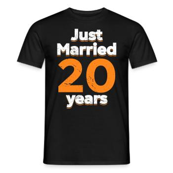 Just Married 20 Years 20th Wedding Anniversary - Men's T-Shirt - black - Front - AI Model Male 178 light (178cm)