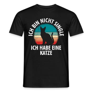 Katzen Mama Ich bin nicht Single Damen - Männer T-Shirt - Schwarz - Vorne - AI Model Male 178 light (178cm)