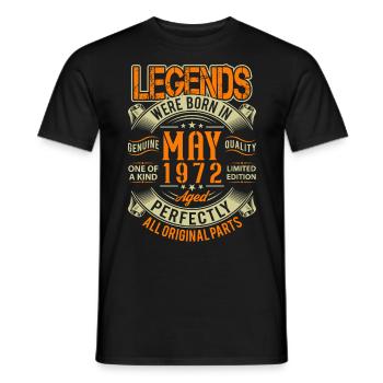 1972 Mai Geburtstag Legende - Männer T-Shirt - Schwarz - Vorne - AI Model Male 178 light (178cm)