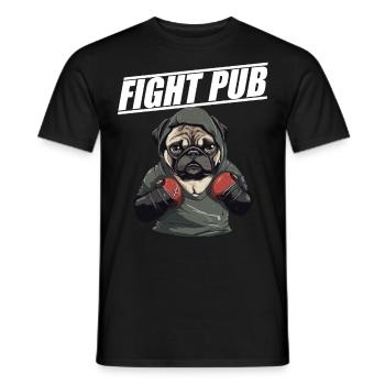 Fight Pub Mops mit Boxhandschuhen - Männer T-Shirt - Schwarz - Vorne - AI Model Male 178 light (178cm)