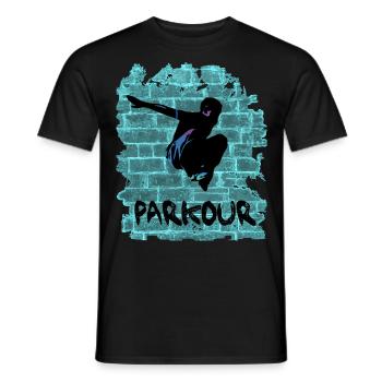Parkour - Men's T-Shirt - black - Front - AI Model Male 178 light (178cm)