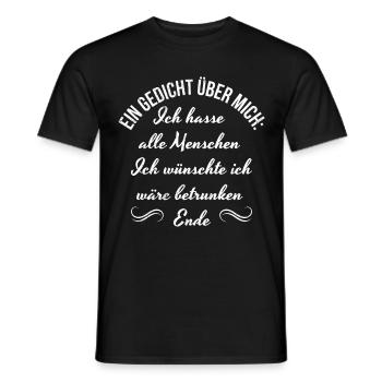 Poesie Ein Gedicht über mich Poeten Lyrik - Männer T-Shirt - Schwarz - Vorne - AI Model Male 178 light (178cm)