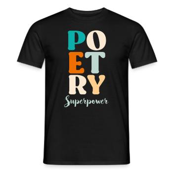 Poesie ist Therapie Gedichte Poeten Bücherliebe - Männer T-Shirt - Schwarz - Vorne - AI Model Male 178 light (178cm)