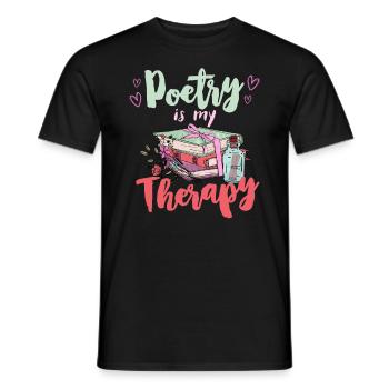 Poesie ist meine Therapie Gedichte Book lover - Männer T-Shirt - Schwarz - Vorne - AI Model Male 178 light (178cm)