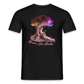 Paix Amour Poésie Poèmes Poètes Poésie et - T-shirt homme - noir - Devant - AI Model Male 178 light (178cm)
