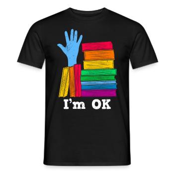 Buchlieberhaber Je suis OK avec les livres Amoureux des livres - T-shirt homme - noir - Devant - AI Model Male 178 light (178cm)