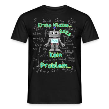 Schulanfang Roboter T-Shirt Uni - Männer T-Shirt - Schwarz - Vorne - AI Model Male 178 light (178cm)