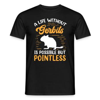 La vie sans rongeur gerbille Gerbille - T-shirt homme - noir - Devant - AI Model Male 178 light (178cm)
