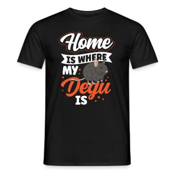 Degu is my home rodent puff rat - Men's T-Shirt - black - Front - AI Model Male 178 light (178cm)