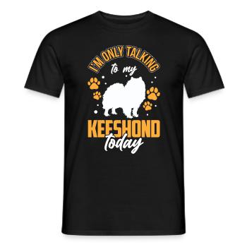 Parlez uniquement avec Wolfsspitz German Keeshond - T-shirt homme - noir - Devant - AI Model Male 178 light (178cm)