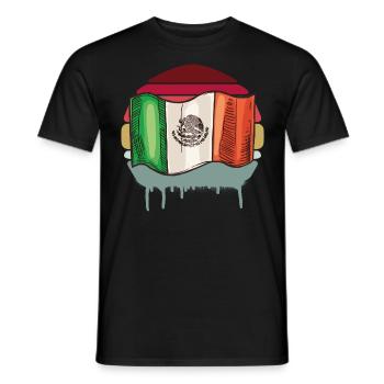 Mexico Retro Flagge - Männer T-Shirt - Schwarz - Vorne - AI Model Male 178 light (178cm)