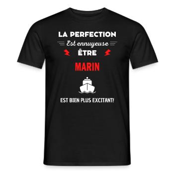 La perfection est ennuyeuse excitant! Marin - T-shirt homme - noir - Devant - AI Model Male 178 light (178cm)