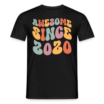 2020 Vintage Birthday Groovy Vintage Retro - Men's T-Shirt - black - Front - AI Model Male 178 light (178cm)