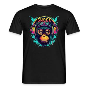 Singe DJ - T-shirt homme - noir - Devant - AI Model Male 178 light (178cm)