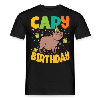 Capy Birthday - Men's T-Shirt - black - Front - AI Model Male 178 light (178cm)