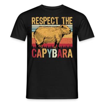 Respect The Capybara - Männer T-Shirt - Schwarz - Vorne - AI Model Male 178 light (178cm)