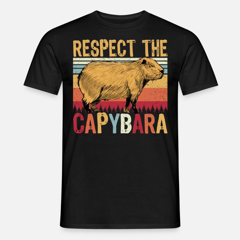 Respect The Capybara - Männer T-Shirt - Schwarz