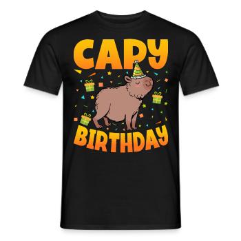 Capy Birthday - Men's T-Shirt - black - Front - AI Model Male 178 light (178cm)