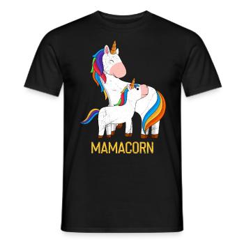 Mamacorn Muttertag Einhörner Mama Einhorn - Männer T-Shirt - Schwarz - Vorne - AI Model Male 178 light (178cm)