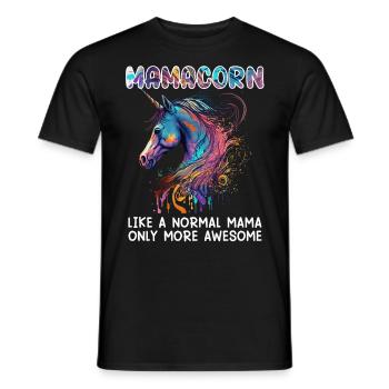 Mamacorn Einhorn Fan Muttertag Mom Unicorn - Männer T-Shirt - Schwarz - Vorne - AI Model Male 178 light (178cm)