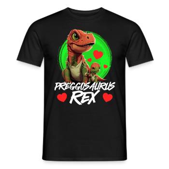 Pregnant Preggosaurus expectant mothers Mamasaurus - Men's T-Shirt - black - Front - AI Model Male 178 light (178cm)