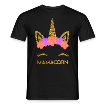 Mamacorn cooles Einhorn Fan Mama Mütter - Männer T-Shirt - Schwarz - Vorne - AI Model Male 178 light (178cm)
