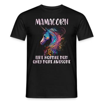 Mamacorn Einhorn Muttertag Mama Cooles Einhorn - Männer T-Shirt - Schwarz - Vorne - AI Model Male 178 light (178cm)
