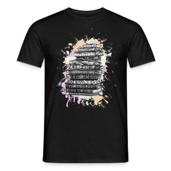 Reading books book - Men's T-Shirt - black - Front - AI Model Male 178 light (178cm)