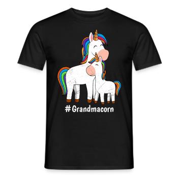 Omacorn Unicorn Fans Fête des mères Licorne Granny - T-shirt homme - noir - Devant - AI Model Male 178 light (178cm)