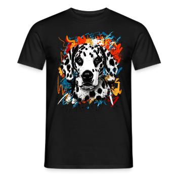 Dalmatian Dog - Men's T-Shirt - black - Front - AI Model Male 178 light (178cm)