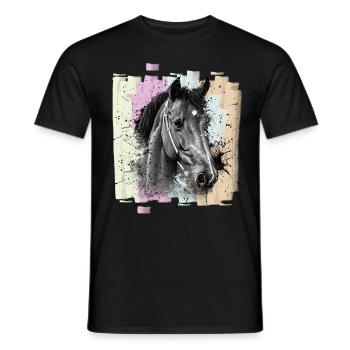 Horse - Men's T-Shirt - black - Front - AI Model Male 178 light (178cm)