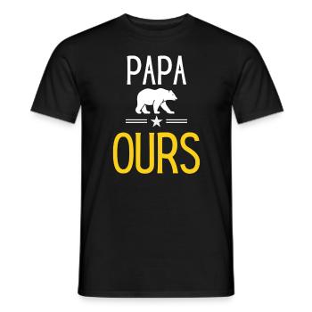 Papa ours - T-shirt homme - noir - Devant - AI Model Male 178 light (178cm)