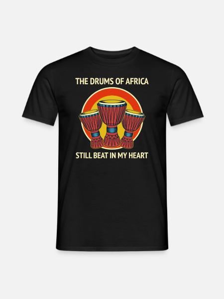Djembe-Spieler Schlagzeuger Musik Schlagzeuger Musiker - Männer T-Shirt - Schwarz
