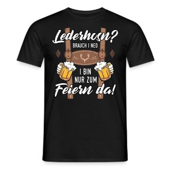 Trachtenshirt Herren Mei Lederhose T-Shirt Saufen - Männer T-Shirt - Schwarz - Vorne - AI Model Male 178 light (178cm)