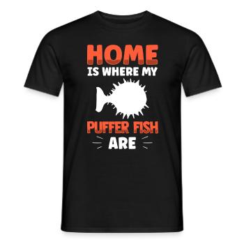 Kugelfisch ist mein Zuhause Riesenkugelfisch - Männer T-Shirt - Schwarz - Vorne - AI Model Male 178 light (178cm)