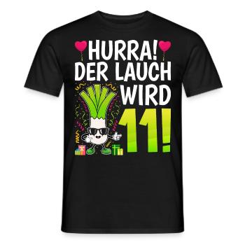 Hurra der Lauch wird 11 - Männer T-Shirt - Schwarz - Vorne - AI Model Male 178 light (178cm)