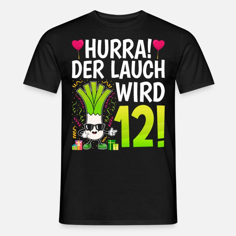 Hurra der Lauch wird 12 - Männer T-Shirt - Schwarz