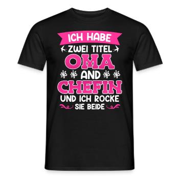 Ich habe zwei Titel Oma und Chefin Muttertag - Männer T-Shirt - Schwarz - Vorne - AI Model Male 178 light (178cm)