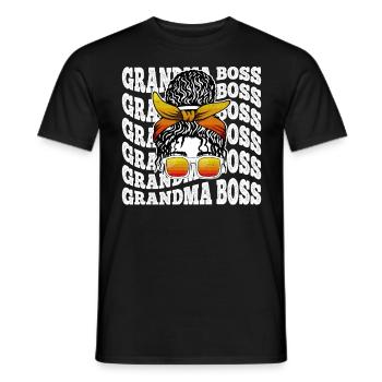 Grand-mère et patronne Grand-mère Boss Fête des mères Mères - T-shirt homme - noir - Devant - AI Model Male 178 light (178cm)