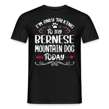 Dog Owner Talking to my Bernese Mountain Dog - Männer T-Shirt - Schwarz - Vorne - AI Model Male 178 light (178cm)