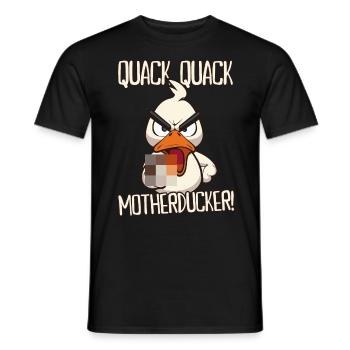 Quack Quack Motherducker Ente mit Mittelfinger - Männer T-Shirt - Schwarz - Vorne - AI Model Male 178 light (178cm)