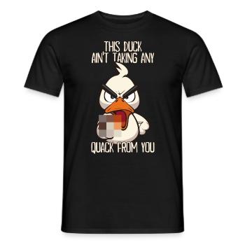 Charlatan de toi Drôle de canard avec un doigt d’honneur - T-shirt homme - noir - Devant - AI Model Male 178 light (178cm)