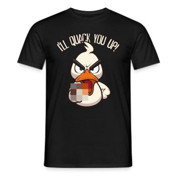 Quack You Up Drôle de canard avec un majeur - T-shirt homme - noir - Devant - AI Model Male 178 light (178cm)