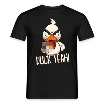 Duck yes! Funny duck with middle finger - Men's T-Shirt - black - Front - AI Model Male 178 light (178cm)